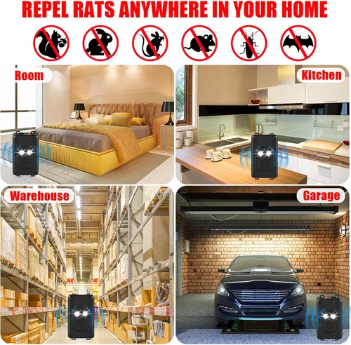 Miniatura 5 de 4 Pack Repelente de Roedores para Motores de Coches, Tres Modos de Suministro de Energía Disuasorio de Ratas para Motor de Coche Repelentes de Ratón