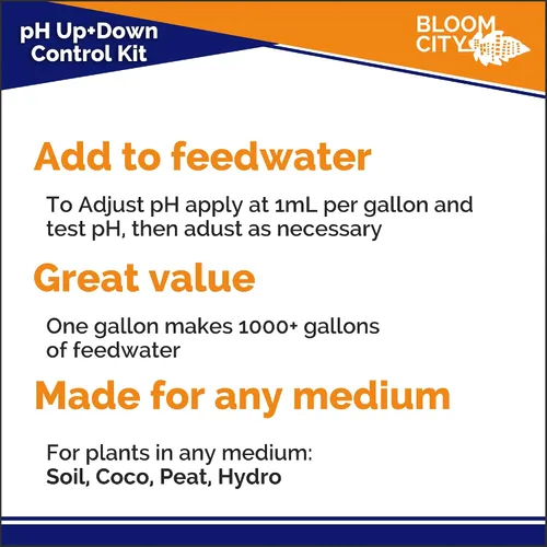 Miniatura 5 de Kit de control de pH Up + Down profesional Bloom City para una absorción óptima de nutrientes (Dos botellas de 1/2 pinta) 16 oz totales