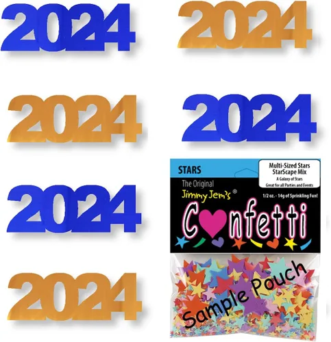 Miniatura 57 de Confetti Year 2024 Negro, Azul Royal Combo - 2 bolsas de media onza (1 oz)