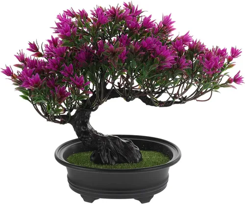 Miniatura 12 de Hemoton Árbol bonsái artificial, árbol de pino artificial, decoración de fiesta de Navidad, bonsái, decoración del hogar, plantas falsas para pared
