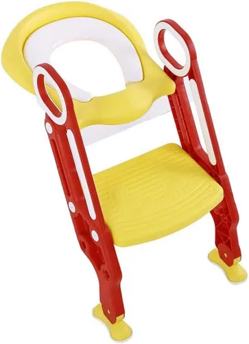 Miniatura 3 de Escalera portátil para silla de inodoro rígida para bebé con altura de escalón, reposabrazos doble y almohadillas antideslizantes para los pies