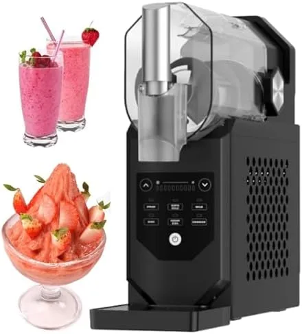 Miniatura 9 de Máquina comercial de granizado de hielo de 240 W, máquina de granizado de encimera con capacidad de 1.8 L, control táctil, rotación de 360°