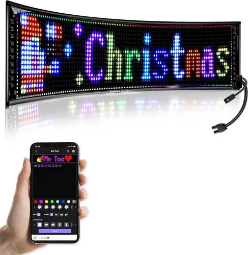 Miniatura 8 de Letreros LED para Coche, Control Programable por Aplicación Bluetooth, Editor de Texto DIY, Patrones, Animaciones para Coche, Sala