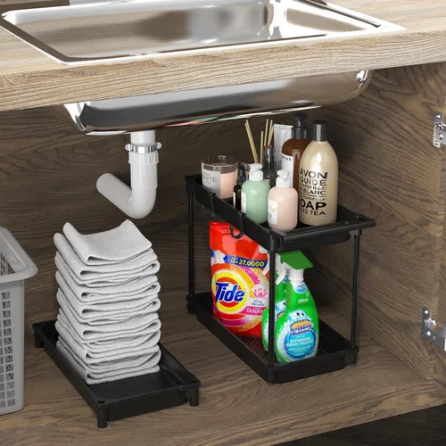 Miniatura 7 de SimpleHouseware Carrito de almacenamiento delgado de 3 niveles, negro