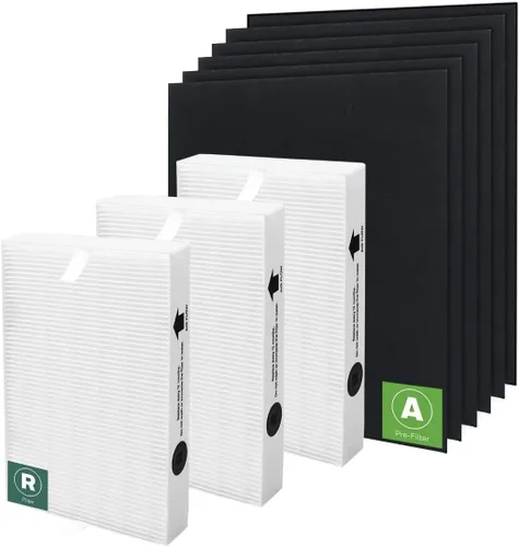 Filtros de repuesto HPA300 para purificadores de aire Honeywell Serie HPA300, HPA300, HPA304, HPA3300, HPA5300, HPA5350, HPA8350, Parte HRF-R3, 3