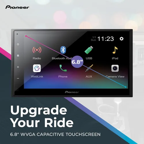 Miniatura 2 de Pioneer DMH-342EX Receptor multimedia digital con Weblink, pantalla táctil capacitiva de 6.8 pulgadas, doble DIN, Bluetooth integrado, Amazon Alexa