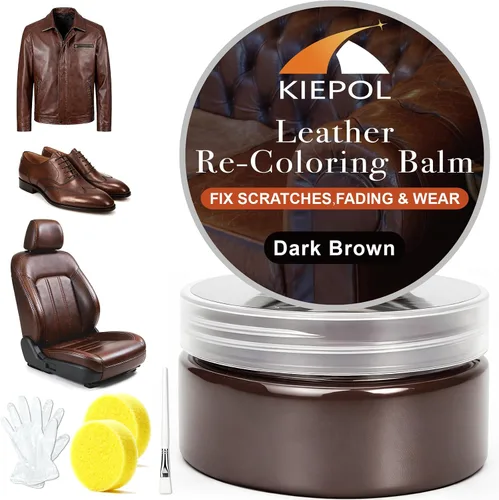 Miniatura 8 de Kit de reparación de cuero negro, bálsamo recolorante de cuero negro, tinte de cuero, restaura y renueva arañazos, sofás de cuero y vinilo