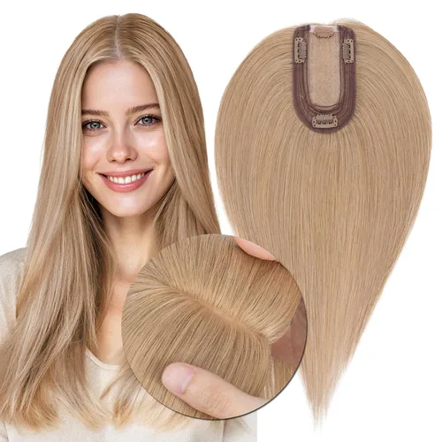 Miniatura 18 de MY-LADY Extensiones de cabello humano para mujeres con base de seda y clip de encaje, 150% de densidad, cabello humano real, 7 * 13 cm, lacio, 6