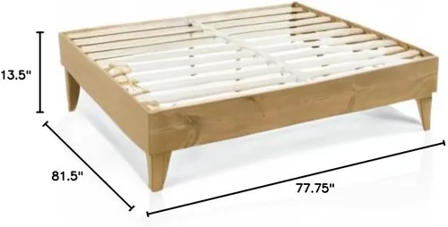 Miniatura 2 de Plataforma moderna para cama - Diseño de madera maciza - Fabricado en Estados Unidos - Fácil de armar, Madera, almendra