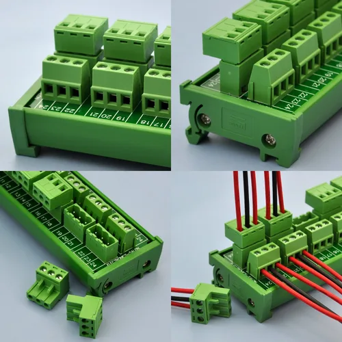 Miniatura 3 de Electronics-Salon Módulo de distribución de bloque de terminales de tornillo de 8x3 posiciones 10A/300V enchufable para montaje en carril DIN