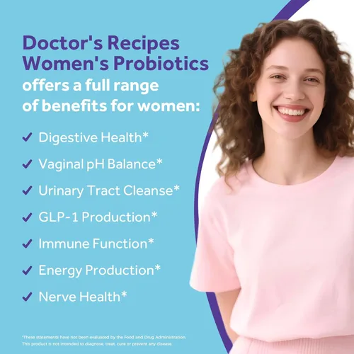 Miniatura 3 de Doctor's Recipes Probióticos para mujeres, Akkermansia Muciniphila, prebióticos, arándano, D-manosa, hierro, folato, VC, B6, B12, 60 mil millones