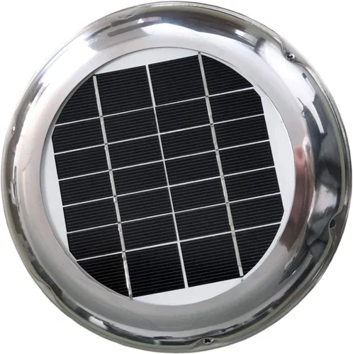 Ventilador solar de 2.5 W montado en el techo, ventilador de ventilación de acero inoxidable para barco invernadero RV caravana