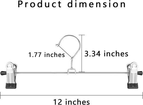 Miniatura 3 de GoodtoU Perchas para pantalones, paquete de 30 perchas para faldas con clips, ganchos de metal para pantalones, clips para hombres, mujeres, niños