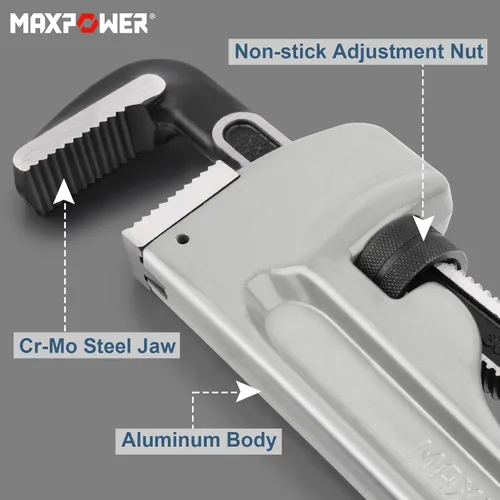 Miniatura 3 de MAXPOWER Llave de tubo de 36 pulgadas, llave de tubo recta resistente Llave de plomero de aluminio