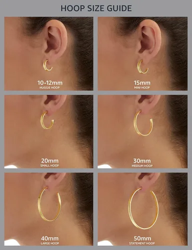 Miniatura 5 de Tienda Essentials 14K Gold Plated Square Edge Hoop