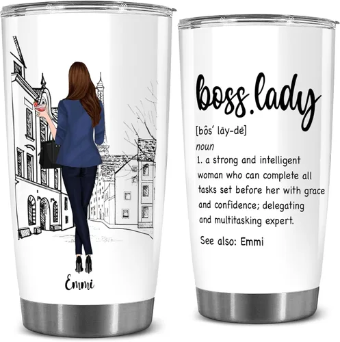 Miniatura 11 de BECHUSKY Regalos Personalizados para Contadores para Jefes, Mujeres y Hombres - Taza Termo Personalizada con Nombre de Hoja de Cálculo - Regalos