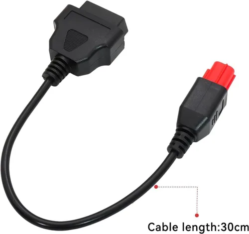 Miniatura 3 de Cable adaptador OBD2 de 6 pines compatible con motocicletas Kawasaki Guzzi Suzuki Yamaha Harley Davidson Piaggio Vespa Adaptador de diagnóstico