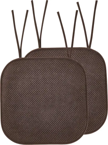 Miniatura 37 de Elegant Comfort Fundas de cojín para silla con lazos y parte trasera de goma antideslizante, espuma viscoelástica gruesa, almohadilla de cojín