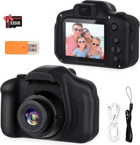 Zeacool Cámara para niños, cámara de video digital HD, juguetes para niños de 3 4 5 6 7 8 9 años para niños/niñas, cámara selfie para niños, regalos
