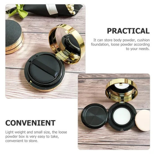 Miniatura 3 de FOMIYES Estuche robusto 2pcs envases de polvo vacíos Fundación Suelta Puff Box Estuche de maquillaje de viaje recargable