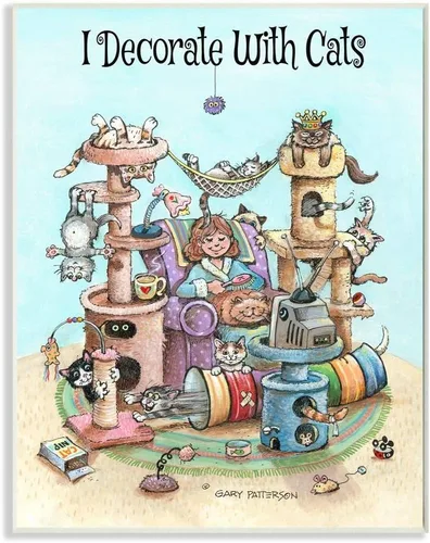 Stupell Industries Diseño divertido de caricaturas para mascotas, diseñado por Gary Patterson Art, 10 x 0.5 x 15, placa de pared