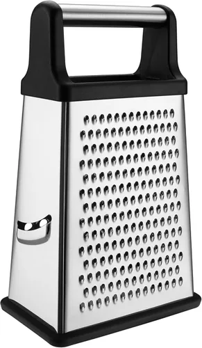Miniatura 8 de Spring Chef Rallador Profesional de Queso - Acero Inoxidable, Tamaño XL, 4 Lados - Rallador de Caja Perfecto para Queso Parmesano, Verduras, Negro