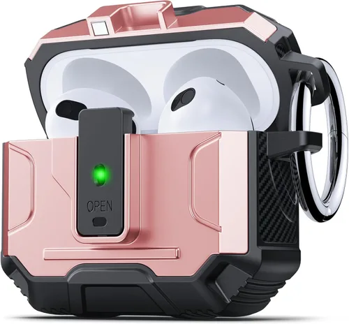 Miniatura 21 de DASFOND - Funda de armadura para AirPods de 2ª y 1ª generación, carcasa de cuerpo completo de grado militar a prueba de golpes, soporte de carga