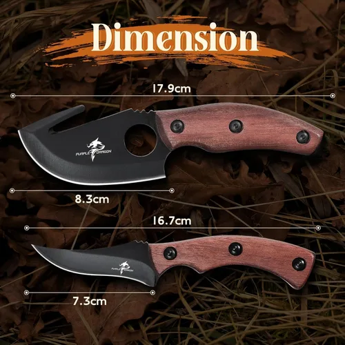 Miniatura 6 de Set de Cuchillos de Hoja Fija Purple Dragon para Exteriores, Cuchillo Especialista y de Precisión de Acero de Alto Carbono, Kit de Utilidades