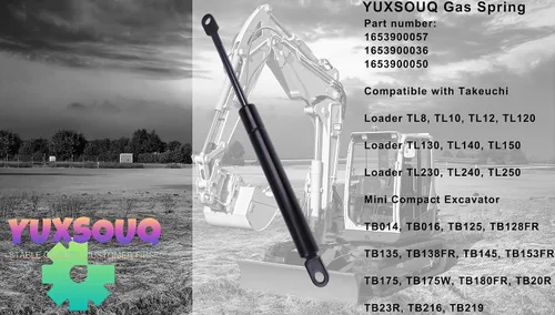 Miniatura 2 de Muelle de gas 1653900057 1653900036 1653900050 compatible con cargador Takeuchi TL8, TL10, TL12, TL120, TL130, TL140, TL150, TL230, TL240, TL250