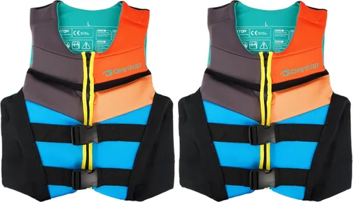 Miniatura 12 de Owntop Chaleco de natación para niños jóvenes Ligero y de secado rápido Hebillas ajustables y cremallera Kayak, entrenamiento de natación