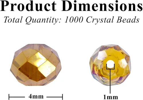 Miniatura 8 de Mandala Crafts 10 cuentas de cristal Briolette de 0.157 pulgadas de colores AB surtidos para manualidades, 1000 cuentas de vidrio facetadas sueltas
