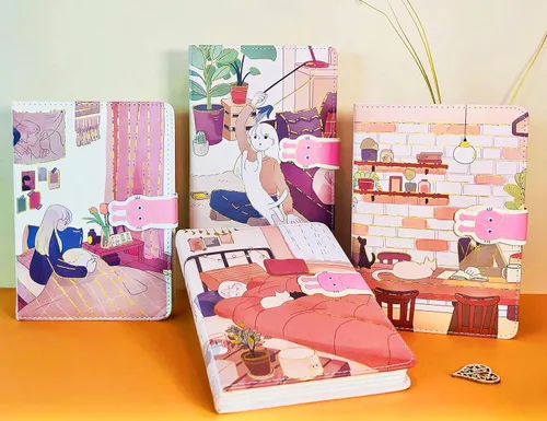 Miniatura 9 de KetA Diario kawaii, diario Kawaii para niñas, lindo cuaderno diario, cuaderno kawaii, 5 x 7 pulgadas, 5.1 x 7.1 in, 256 páginas, cubierta de piel