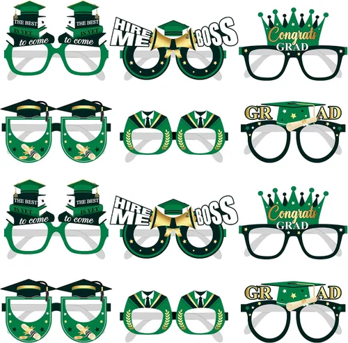 Miniatura 18 de KatchOn Gafas de graduación 2025 negras y doradas – Juego de 20 Accesorios para cabina de fotos Decoraciones de clase de 2025 Recuerdos