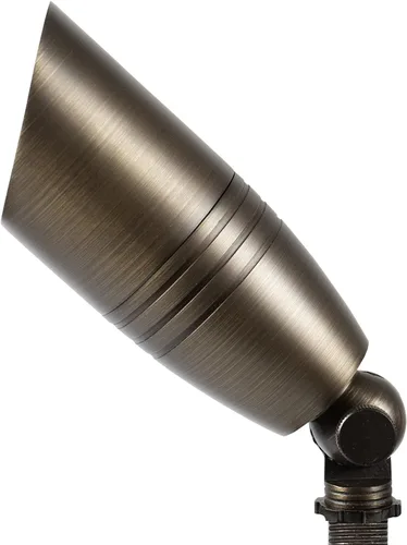 Miniatura 6 de H&A Foco de paisaje de latón macizo para exteriores, luces LED de paisaje de 12 V de bajo voltaje con pico de tierra para exteriores (6 paquetes)
