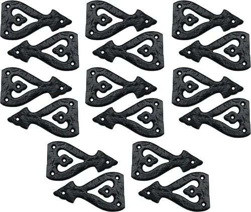 Miniatura 19 de Adonai Hardware Alleluia - Bisagras delanteras de hierro fundido antiguo (3.2 pulgadas x 10 unidades, negro mate) para puertas de granero, puertas