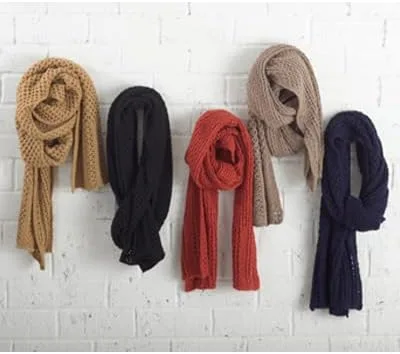 Miniatura 4 de stylesilove Bufanda oblonga de color sólido de punto clásico para mujer