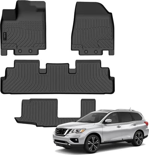 Miniatura 26 de Auxko All Weather Floor Mats Cargo Mat with Backrest Mat for Nissan Pathfinder 2022-2025 2026 TPE Liners Accessories Guard Odorless Anti-Slip Floor