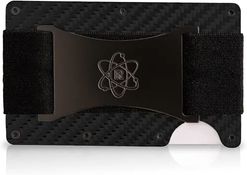 Miniatura 7 de ROSSM Cartera minimalista para hombre - Cartera delgada RFID para hombre - Cartera delgada de fibra de carbono y metal para tarjetas y dinero