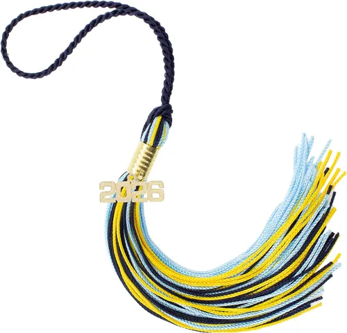 Miniatura 269 de Borla de graduación Aqua 2022, todos los colores escolares disponibles, fabricada en Estados Unidos