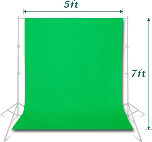 Miniatura 5 de EMART Telón de fondo de pantalla verde de 5 x 7 pies, tela de cortina de poliéster resistente a las arrugas, hoja de tela de pantalla verde croma