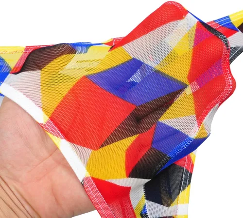 Miniatura 3 de Jaxu Men's Cylinder Yarn Bikini Pouch Mini Briefs G-String Underwear Thong Pants