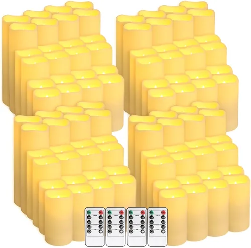 Miniatura 12 de fclayvts Paquete de 24 velas LED sin llama con control remoto, velas eléctricas parpadeantes, velas temporizadoras, llama 3D, para Halloween