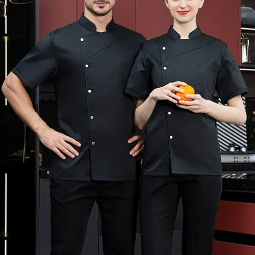 Miniatura 2 de Chef Uniform for Women Men Chef Jacket Short Sleeve Lightweight Chef Coat Comfortable for Kitchen Cooking
