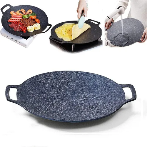 Miniatura 7 de Sartén antiadherente multifuncional de piedra médica, sartén coreana para barbacoa, compatible con inducción, estufa de gas, estufa eléctrica