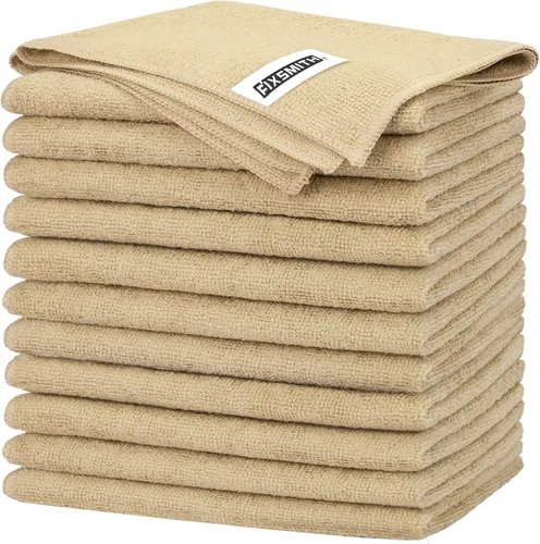 Miniatura 20 de FIXSMITH Paño de limpieza de microfibra, paquete de 12, toallas multifuncionales, tamaño: 12 x 16 pulgadas, trapos altamente absorbentes, sin 3