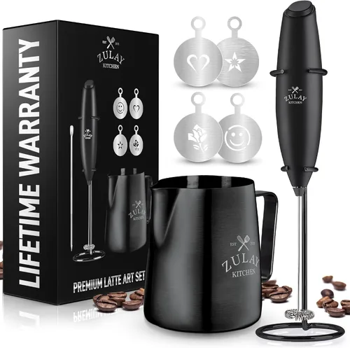 Miniatura 25 de Varita de espumador de leche mini y potente – Potente espumador de café de mano, mezclador de bebidas operado con batería – Tamaño de bolsillo Azul