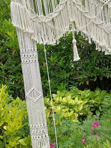 Miniatura 8 de kiido Gran macramé para colgar en la pared, decoración bohemia de boda para cenador/arco, cortina de puerta, telón de fondo de fotos, decoración