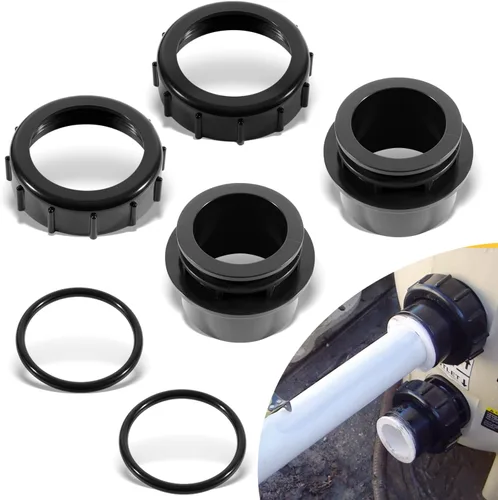 sixcow 2 Pack 270100 Kit de Reemplazo de Adaptador de Válvula de Piscina Negra para Filtro Quad D.E., Filtro FNS Plus, Filtro Clean & Clear Plus,
