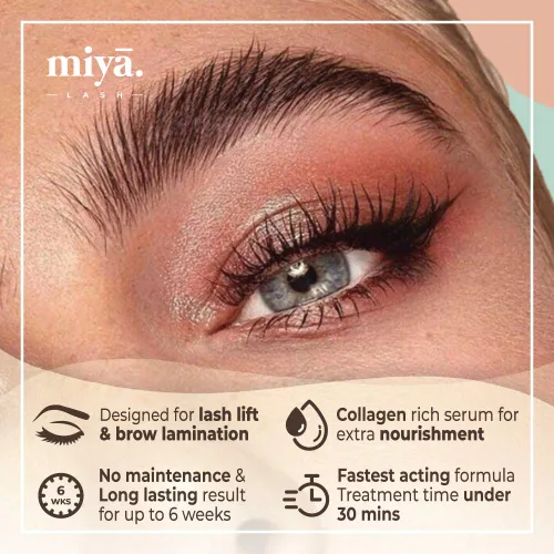 Miniatura 5 de MIYA LASH Kit de elevación de pestañas y laminación de cejas 2 en 1 Cejas más llenas al instante, pestañas Resultado de salón que dura 8 semanas