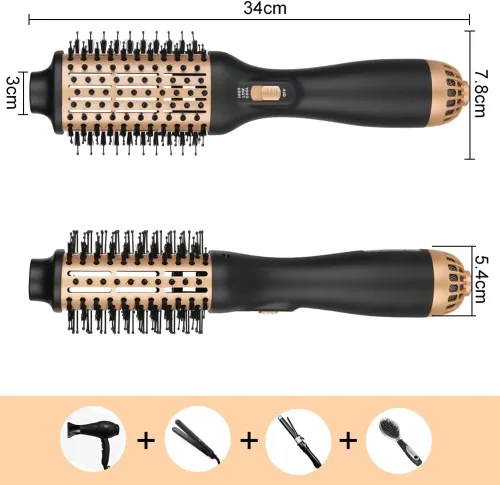 Miniatura 2 de Secador de pelo, secador de pelo en un solo paso, secador de pelo 4 en 1 mejorado y voluminizador con iones negativos antiencrespamiento de cerámica